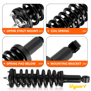 Nouvel ensemble complet d'amortisseurs de suspension avant avec ressort hélicoïdal, lot de 2 pour modèle Leaf 171347L 171347R - Product Image 4
