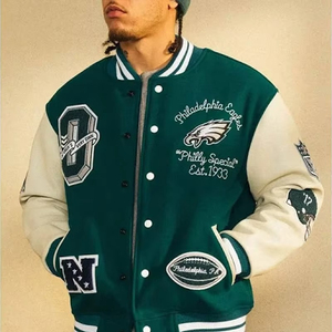 Wholesale 2026 College Baseball <b>Long</b> Front Varsity <b>Jacket</b> for <b>Men</b> Custom Design OEM Winter Fashion - Product Image 3