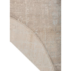 Alfombra Aprezo Ivory de Lana y Seda de Bambú Anudada a Mano, 10 mm de Grosor, Abstracta, para el Hogar, Pasillo, Rectangular, Modelo Esk-9014(Fr), para Adolescentes - Product Image 5