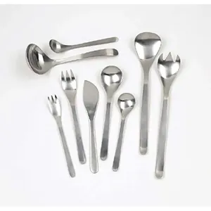 Juego de cubiertos de acero inoxidable en diseño clásico con mango azul perfecto para accesorio de vajilla de restaurante - Product Image 6