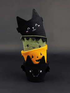 ตะกร้าผ้าฝ้ายสำหรับตกแต่งวันฮาโลวีนตะกร้าลายสัตว์สำหรับงานแฮนด์เมดวันหยุดในเวียดนาม - Product Image 6