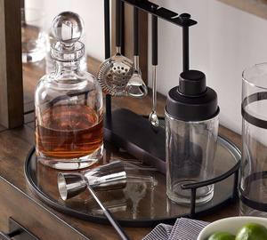 Ensemble d'outils de bar en acier inoxydable noir moderne avec support, kit de fabrication de cocktails professionnel, durable, élégant, essentiel pour le bar à domicile - Product Image 4