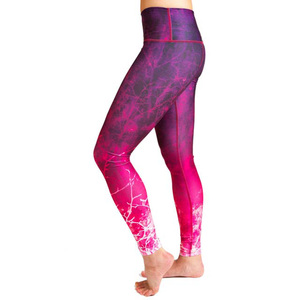 Haute qualité femmes Gym Fitness Yoga Leggings couleur personnalisée Spandex Polyester respirant sublimé cravate teinture taille vêtements de sport - Product Image 4