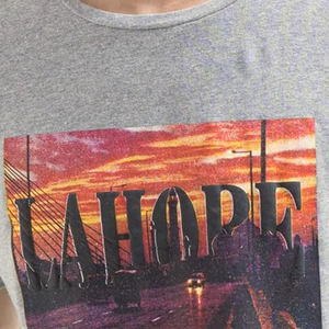 Venta al por mayor personalizado peso pesado 250gsm camiseta impresa 100% algodón hombres personalizados cuello redondo impreso microfibra camiseta - Product Image 6