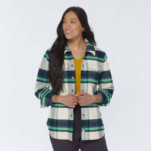 เสื้อโอเวอร์เชิ๊ตผ้าสักหลาดลายขวางนุ่มสบายสำหรับผู้หญิงเสื้อเชิ๊ตสไตล์ลำลองมีกระดุมตกแต่งทำงานฤดูใบไม้ร่วง100% ด้านหน้าเป็นชั้น - Product Image 1