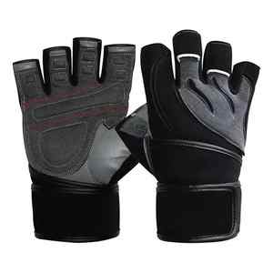Gants de fitness Powerlifting Gants d'entraînement de gymnastique avec support de poignet en cuir pour le cyclisme et l'haltérophilie - Product Image 2