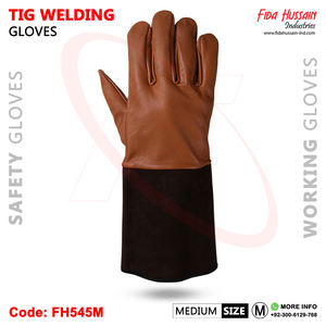 ถุงมือหนังแพะหนังวัวไม่มีซับในที่มีสายรัดหนังแบบแยกนิ้วสำหรับงานเชื่อมเพื่อความปลอดภัยและใช้งานประจำวัน - Product Image 4