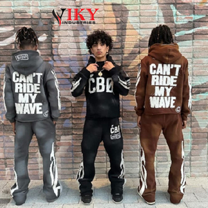 ชุดวอร์มปลายบานสำหรับผู้ชายกางเกงขาบานปักลายแบบกำหนดเอง - Product Image 6