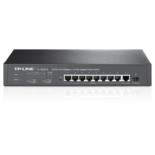 TP-Link TL-SL2210 Managed Network Switch 24x 100/1000/1000Mbps RJ45 Ports 8Gbps Full-Duplex POE SNMP QoS Functions Rack-Mounted