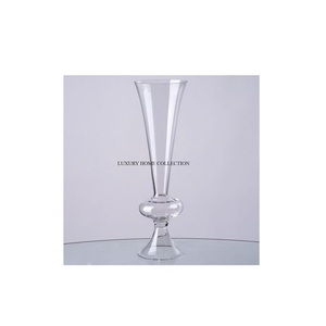 Design moderne décoration de table mariage fleur trompette meilleure vente à la main table moderne verre fleur trompette à vendre - Product Image 1