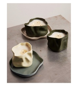 New Design Table Top Custom Shaped Elegant Candle <b>Jar</b> Top Selling With White Washed Finish Home Decor - Product Image 3