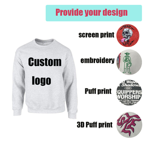 เสื้อสเวตเชิ้ตคอโอแบบใหม่สำหรับฤดูหนาว ผู้ชาย สีพื้นเรียบ น้ำหนัก 360 กรัม ผลิตจากโพลีเอสเตอร์/คอตตอน แขนยาว ปลายแขนแบบริบ ปักลายตามสั่ง - Product Image 2