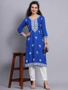 DESIGNER MASLIN TOP DE TRABAJO BORDADO DE HILO DE ALGODÓN CON FONDO BLANCO - Product Image 2