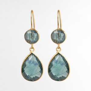 Labradorite Gemstone <b>Statement</b> Earrings Gold Plated Fashion <b>Jewelry</b> for Weddings Parties Gifts Wholesale - Product Image 5