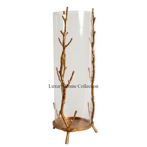 Lanterne plaquée brillante de couleur dorée de qualité supérieure et autres accessoires de foudre à un prix raisonnable Bougeoir fait main - Product Image 3