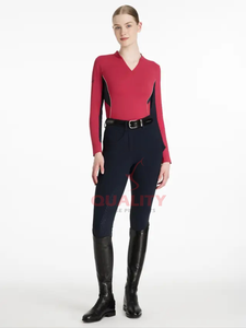 Couche de base d'équitation personnalisée pour femmes Fournisseur OEM ODM haute performance, matériau à séchage rapide, coupe flexible, couche de base à manches longues - Product Image 4