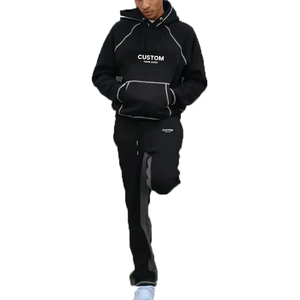 Chándal Deportivo para Hombre, Talla Grande, con Capucha, Costuras en Color de Contraste, Personalizado, Ecológico, de Secado Rápido, 100% Algodón, con Estampado - Product Image 1
