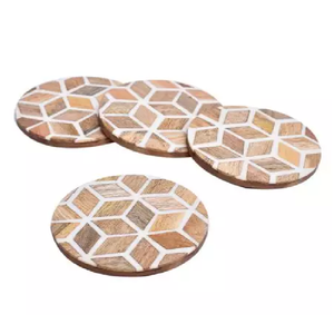 Accesorios de decoración para el hogar, posavasos de resina y diseño de madera para taza de té, vajilla real, posavasos, almohadillas - Product Image 4