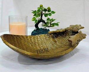 Plato de bandeja de metal martillado de aluminio de diseño con acabados antiguos Bandeja de servicio de metal Bandeja de tocador de perfume Mesa de centro - Product Image 5