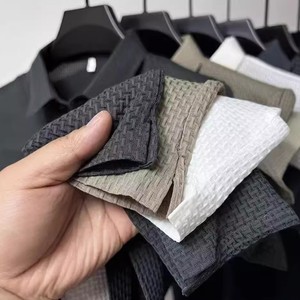 Camiseta Polo de Seda de Hielo para Hombre, Personalizada por el Fabricante, de Secado Rápido, con Cuello Jacquard de Bambú, Manga Corta, Informal, Talla Grande - Product Image 3