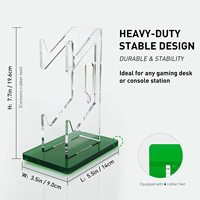 Soporte de controlador doble de cristal acrílico transparente Organización de pantalla perfecta universal para PS4 Xbox One para joyería de sala de estar