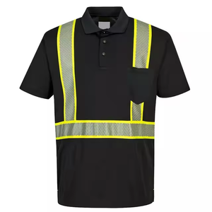 Polo de poliéster reflectante amarillo fluorescente de manga larga Ropa de trabajo de seguridad de alta visibilidad Certificado EN ISO 20471 para - Product Image 2