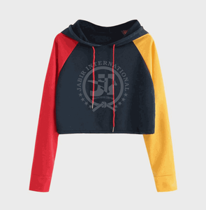 Sweat à capuche en molleton avec logo imprimé personnalisé pour femmes, sweat-shirt court, grande taille, tissu éponge, logo avant, style hiver, vente en gros - Product Image 2