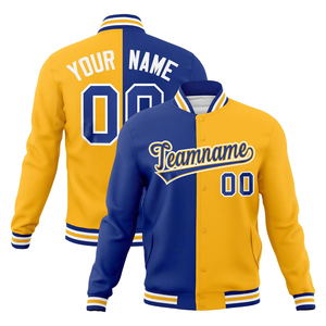 เสื้อแจ็คเก็ตเบสบอลแบบวาร์ซิตี้คุณภาพสูงสั่งทำพิเศษ น้ำหนักเบา กันน้ำ กันลม ระบายอากาศได้ดี คอเสื้อแบบคอกลม ตัดเย็บแบบต่อผ้า ลายตัวอักษร - Product Image 4