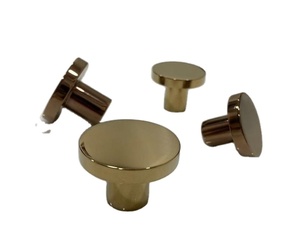 Perilla de armario de acero inoxidable satinado dorado moderno, calidad superior, muebles de oficina para el hogar, tirador de puerta, tirador de vidrio, latón, zinc, hoteles - Product Image 1