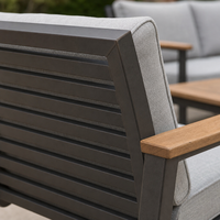 Ensemble de canapés d'extérieur modernes en aluminium 5 places 4 pièces avec table relevable réglable en hauteur pour jardin, patio, salon et hôtel