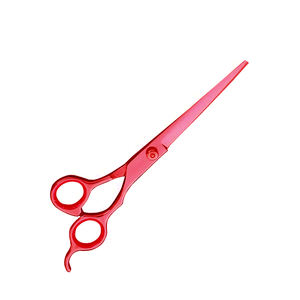 Tijeras para el cuidado del cabello recubiertas de Color rojo de 7 "con tornillo ajustable y silenciador, tijera profesional para el cuidado de mascotas - Product Image 2