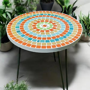 Table d'appoint en mosaïque éblouissante: Art irisé-Table basse bleue-Table d'appoint-Décor de salon-Cadeau - Product Image 2