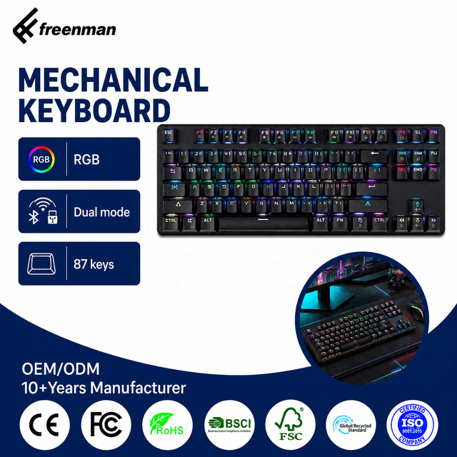 Wireless Mechanical Keyboard RGB Backlit for Laptop Computer Hot Sale Gaming Keyboard Dual Modes BT Mechanical Keyboard