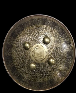 Escudo de soldado de batalla de latón vikingo medieval, artículo decorativo de Caballero de metal, ESCUDO DE LATÓN - Product Image 1