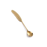 Couverts design oiseau de luxe Cuillère à thé couleur or pour prix de gros Couverts de taille personnalisée Couverts Cuillère pour la maison