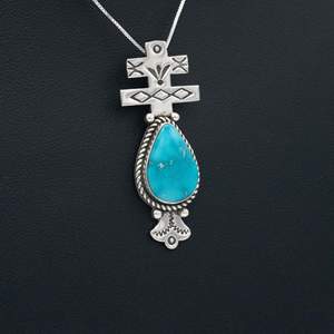 Colgante Blue Ridge Plata de Ley 925 con Turquesa Colgante hermoso de moda Chapado en plata - Product Image 2