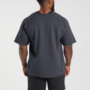 Venta al por mayor nueva ropa de calle personalizada Box Cut camiseta de peso pesado de alta calidad recortada Camiseta de algodón de gran tamaño Boxy Fit camiseta de los hombres - Product Image 4