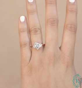 Anillo de diamante redondo de laboratorio, anillo de compromiso - Product Image 2