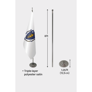 Drapeau d'intérieur personnalisé du Massachusetts 3x5 pieds avec impression numérique, en nylon et aluminium, logo personnalisé - Style officiel - Product Image 6