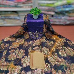 High Quality Latest Stunning Fashion Somalian Fransawi Dirac Jacquard Plain Abstract Pattern Glitter Work Chiffon <b>Fabric</b> - Product Image 3