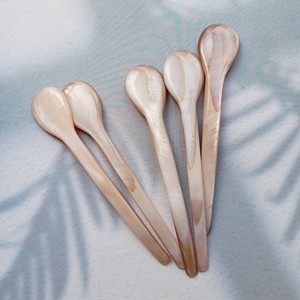 Conception Unique de cuillère à coquille réutilisable petite cuillère à Caviar en nacre de coquille du Vietnam serpillière rose à Long manche - Product Image 4