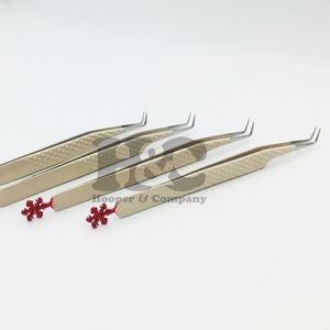 New Arrivals Professional Eyelash Extension <b>Tweezer</b> Bottom Design Logo Snow Flake Sustainable Custom Logo Pointed Stainless mink - Product Image 5
