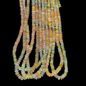 Perles de rondelle de feu opale éthiopienne naturelle 3-5mm brin de pierres précieuses en vrac fabrication de bijoux à bricoler soi-même en gros - Product Image 1