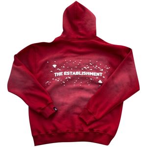 Sudaderas con capucha vintage Sun Faded de talla grande para hombre con logotipo personalizado forro polar de algodón pesado con bolsillo de abullonado 3D y sudaderas con estampado sólido - Product Image 2