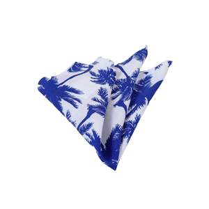 Pañuelo de bolsillo con cuello estampado Hawaiano blanco y azul - Product Image 1