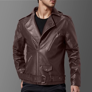 Vestes en cuir de vache de haute qualité, formelles, avec col montant et logo sur le devant, imperméables et écologiques - Product Image 4