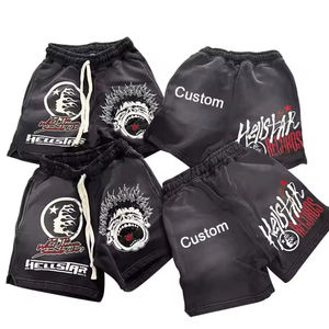 Pantalones Cortos Deportivos Unisex Personalizados OEM, de Verano, Gruesos, 100% Algodón Mezclado, Impresión Serigráfica, Estilo Urbano, Vintage, Desteñidos al Sol - Product Image 1