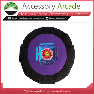 Most Selling Embroidered Zafu Meditation Pleated Cushion Unique Design Perfect for Yoga and Meditation - Product Image 2