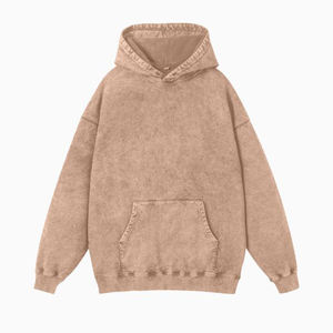 Suéter de gran tamaño para hombre de algodón 100% pesado lavado ácido Vintage sudadera técnica bordada Sudadera con capucha de invierno patrón sólido - Product Image 4