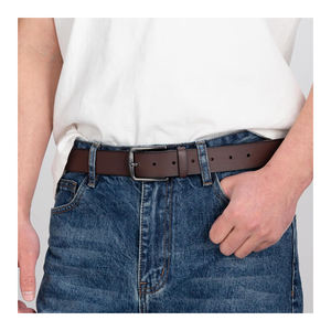 Cinturón informal de grano completo de cuero de búfalo para hombre Cinturón de calidad premium con logotipo personalizado de cuero genuino para hombre en cuero puro - Product Image 2